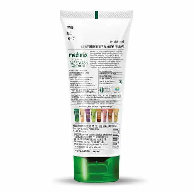 मेडीमिक्स आयुर्वेदिक एंटी पिम्पल फेस वाश , 100 ml + बॉडी वॉश 40 ml मुफ्त