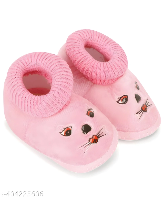 Cotton Booties for Infants (Multicolor, 3-6 Months)