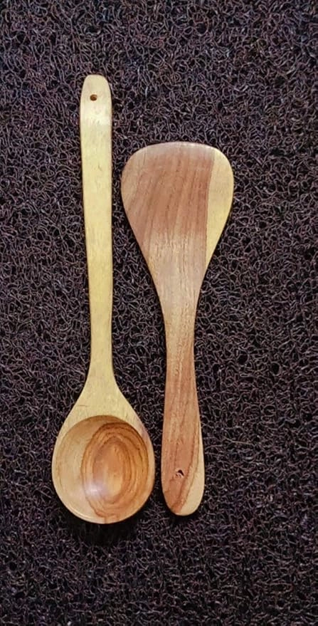 Wooden Utensils Set for Kitchen (Brown, Set of 2)