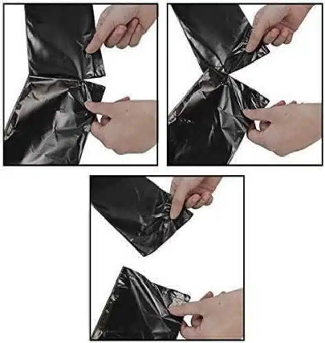 Disposable 60 Pcs Garbage Bags (Black, Set of 2)