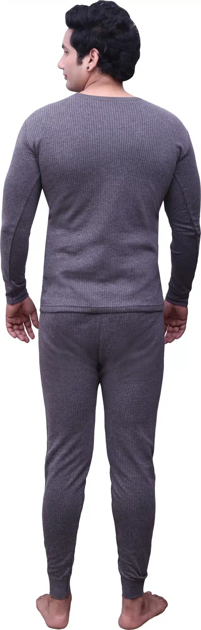 Polycotton Thermal Set for Men (Grey, S)