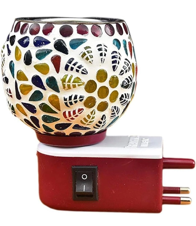 Electric Kapoordani with Night Lamp Incense Burner (Multicolor)