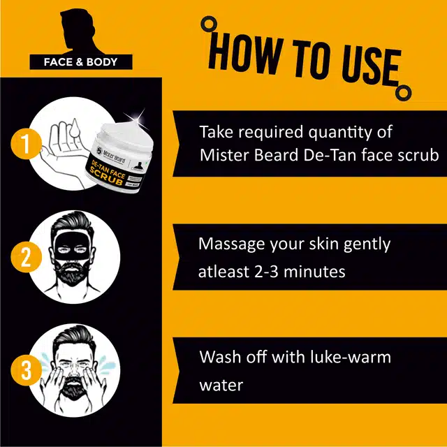 Mister Beard De-Tan Face Scrub (Pack Of 1, 100 g) (MI-45)