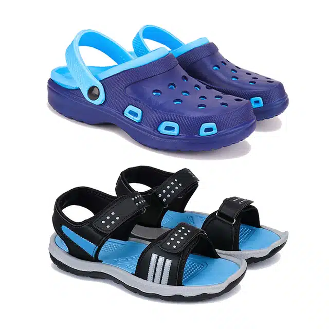 Combo of Clogs & Sandals for Men (Pack of 2) (Multicolour, 10)