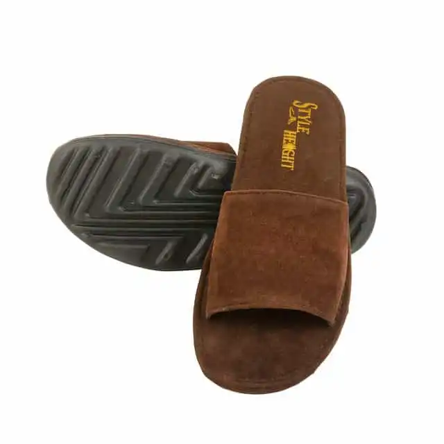 Style Height Velvet Airmax Men's Slipper (Brown, 10) (BM120)