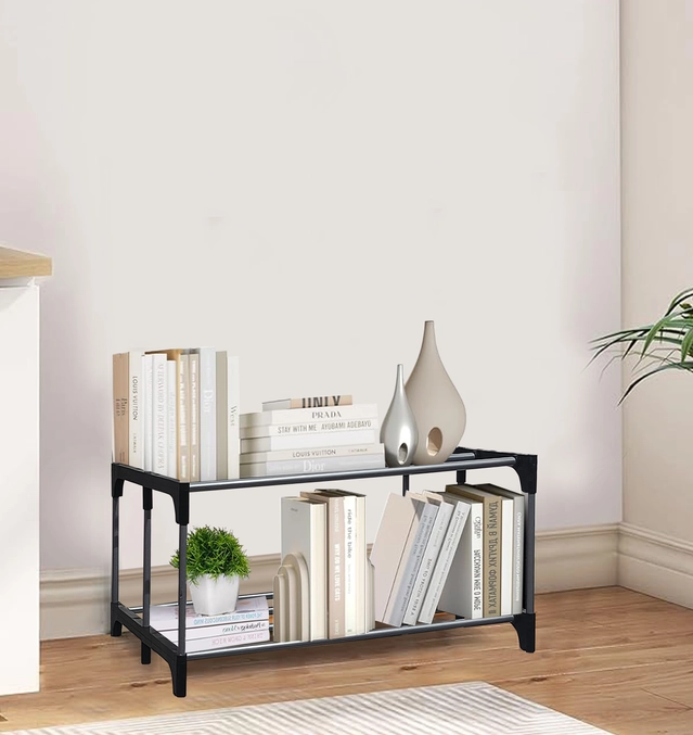 2 Layers Book Shelf (Black)