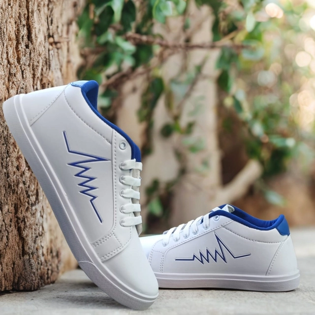 Casual Shoes for Men (Blue & White, 6)