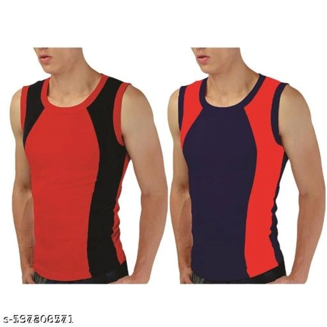 Cotton Vests for Men (Multicolor, S) (Pack of 2)