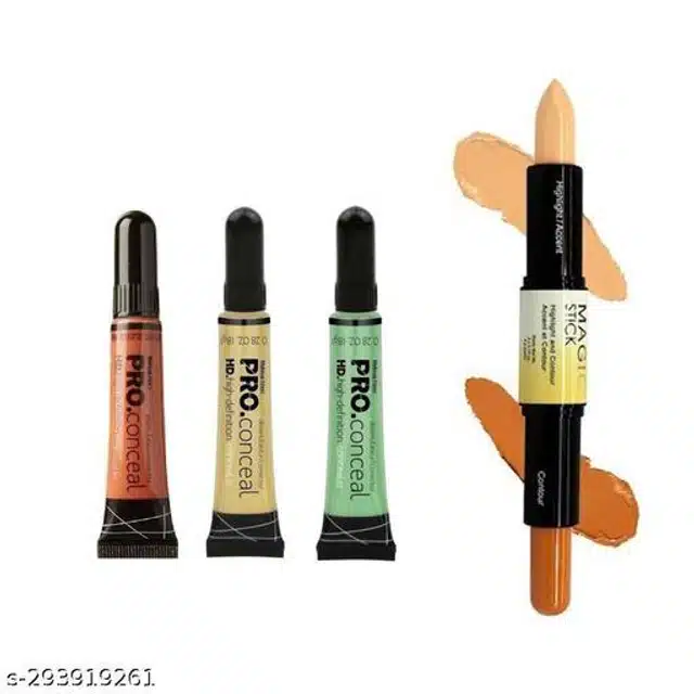 2 in 1 Contour Stick with 4 Pcs Highlighter Tube (Set of 2)