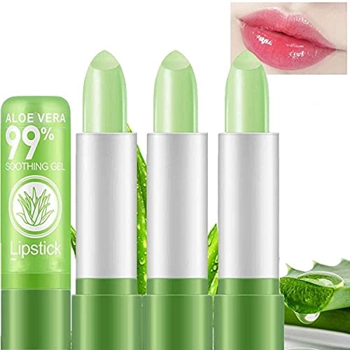 Aloe Vera Color Changing Lip Balm (Pink, 10 g) (Pack of 3)