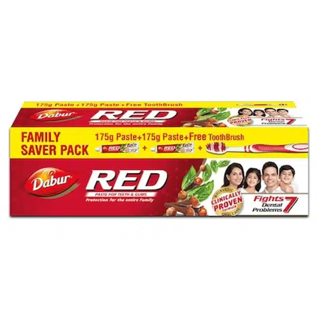 Dabur Red Toothpaste 2X175 g +  Free Toothbrush Inside