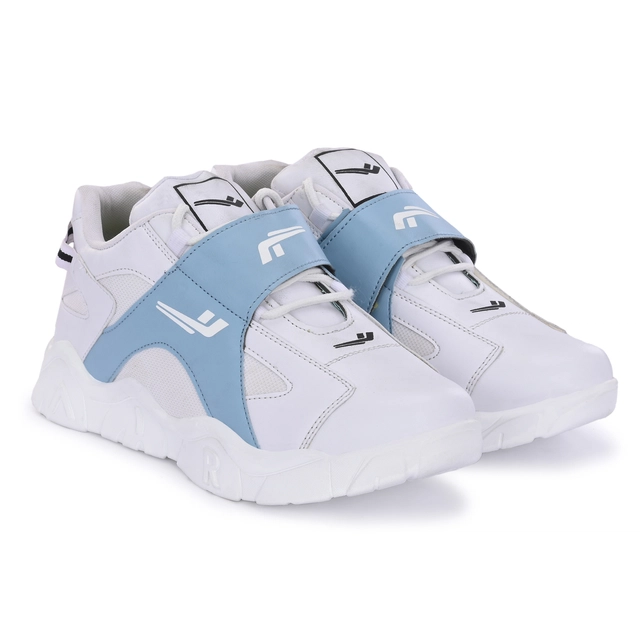 Sneakers for Men (White & Sky blue, 6)