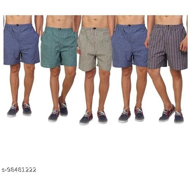 Cotton Blend Shorts for Mens (Multicolor, 28) (Pack of 5)