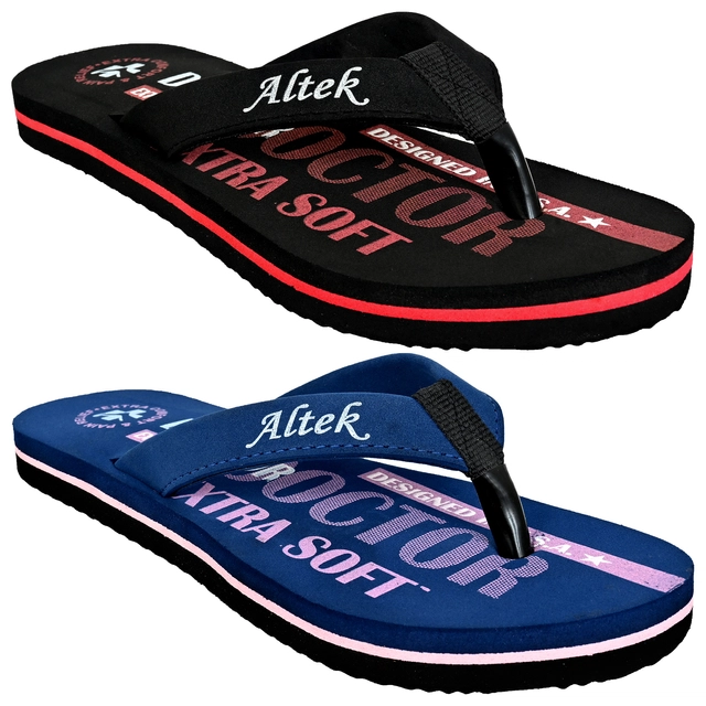 Flip-Flops for Women (Multicolour, 3) (Pack of 2)