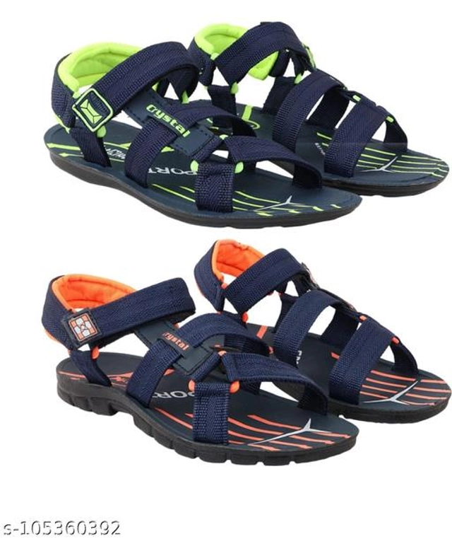 Sandals for Men (Orange & Green, 6) (Pack of 2)
