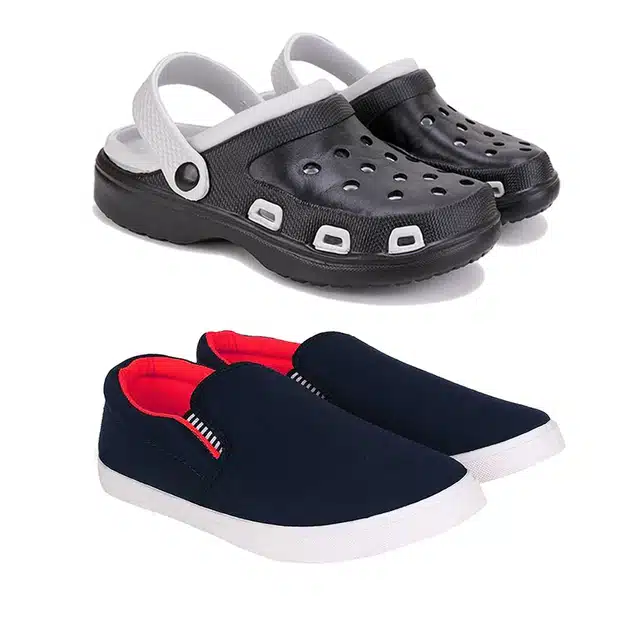 Combo of Clogs & Sneakers for Men (Pack of 2) (Multicolour, 10)