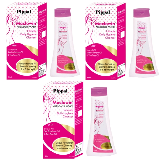 Pippal Maclowin Absolute Wash Intimate Cleanser (100 ml, Pack of 3)