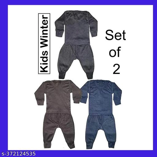 Woolen Thermal Set for Kids (Multicolor, 0-3 Months) (Set of 2)