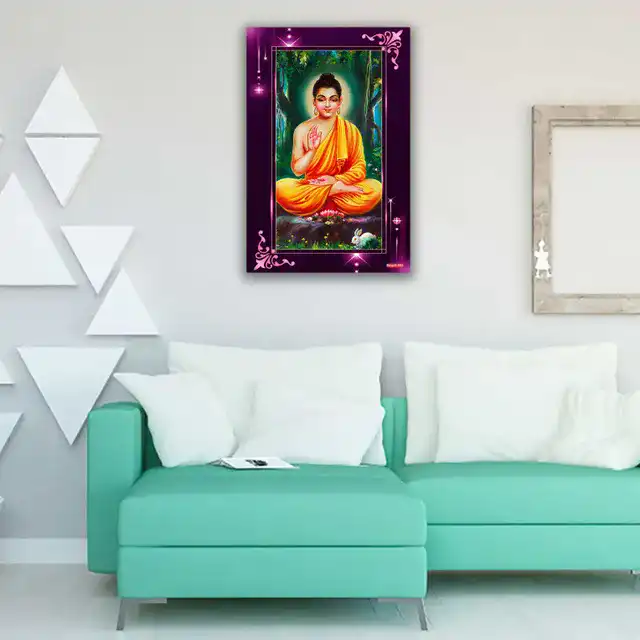 गॉड & गोड्स गौतम बुद्धा स्पार्कल लेमिनेशन स्टीकर 1965 वॉल स्टीकर (40 x 60 x 0.1 Cm)