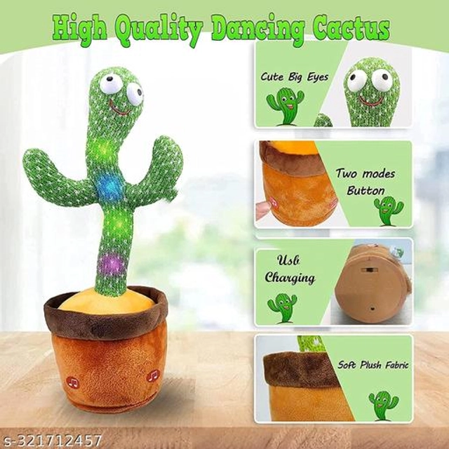 Dancing Cactus Talking Toy for Kids (Multicolor)