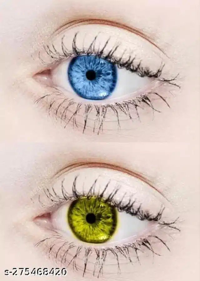 Contact Lens for Women (Blue & Yellow, Set of 2)