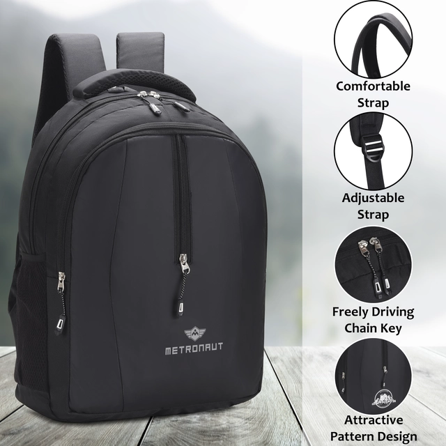 Polyester Backpack for Men & Women (Black)