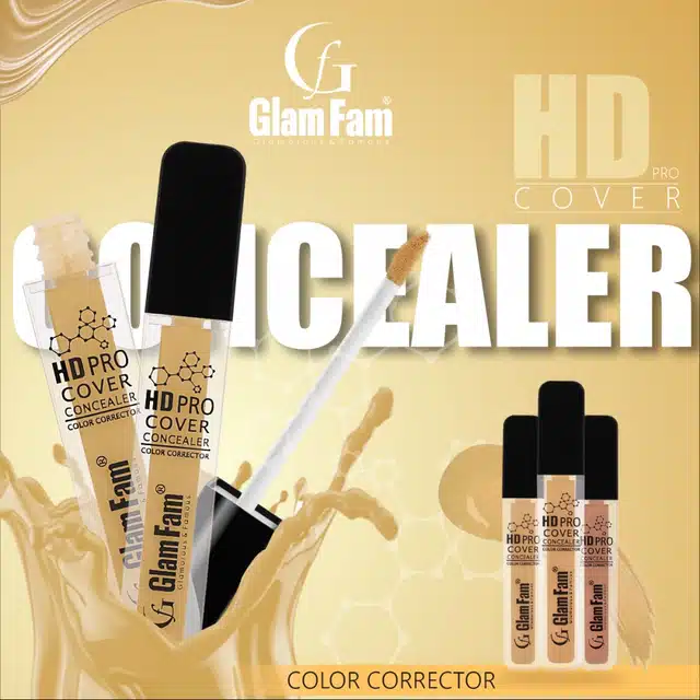 Glam Fam Liquid Concealer with Makeup Blender (Pack of 2)