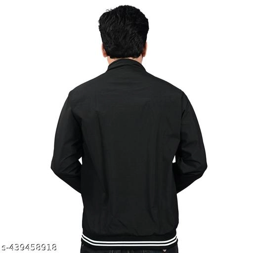 Polyester Jacket for Men (Black, M)