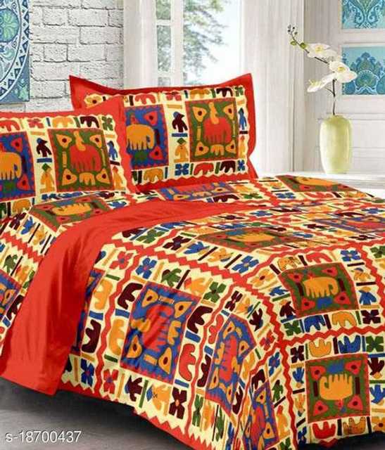 Jaipur Gate Cotton Double Bedsheet With 2 Pillow Covers (Maroon, Queen Size) (A20)