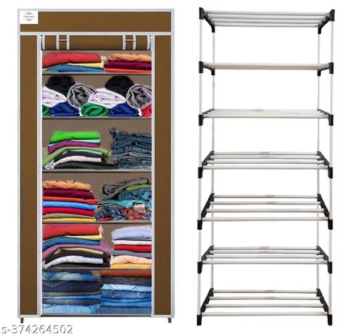 Metal 6 Layer Collapsible Multipurpose Rack (Brown)