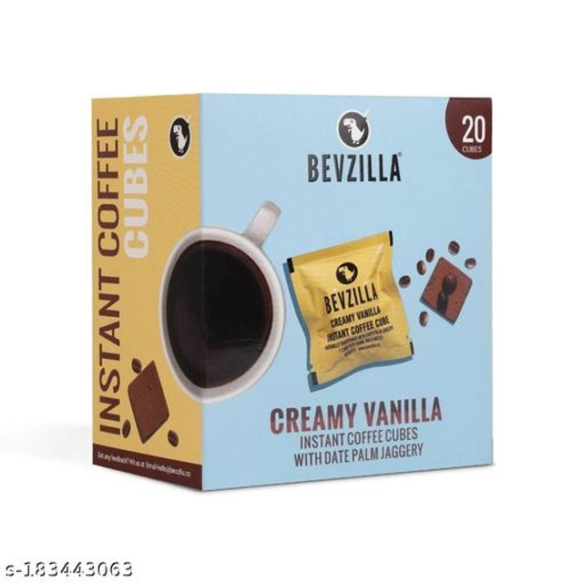 Bevzilla Instant Creamy Vanilla Coffee Cubes Sachets (10 g, Pack of 20)