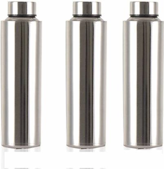 Stainless Steel Water Bottle (Silver, 1000 ml) (Pack of 3)