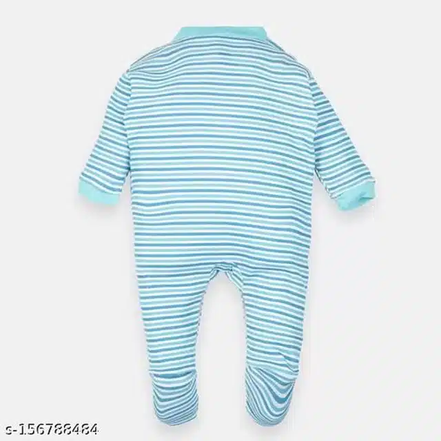 Cotton Rompers for Kids (Sky Blue, 0-3 Months)