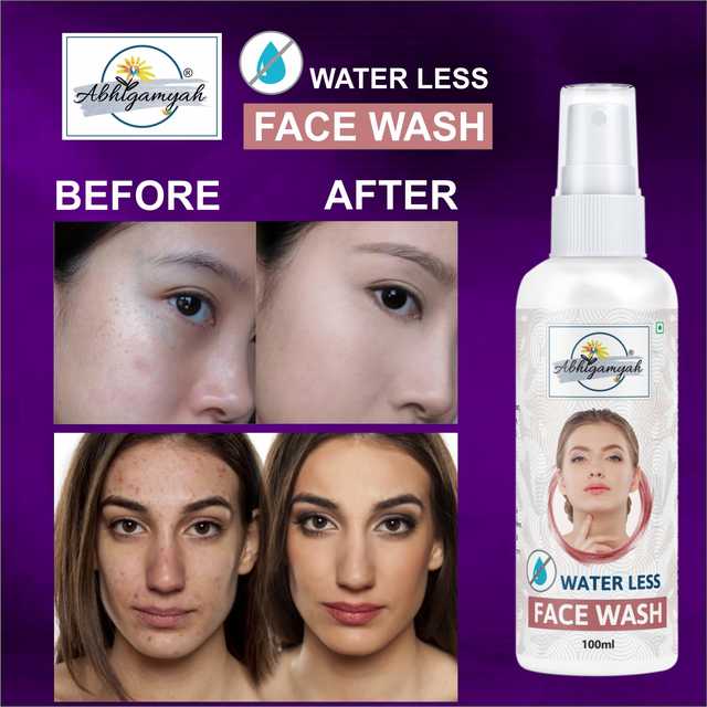 Abhigamyah Waterless Face Wash For Brighter & Fresher Look, Chondrus Crispus & Aloe Vera Extract & Vitamin E For Men & Women (100 ml, Pack Of 1) (A-553)