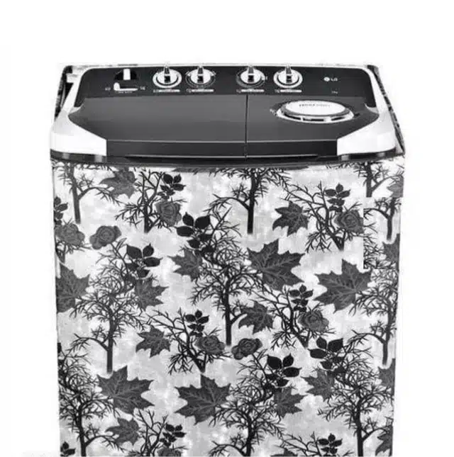 Knit Printed Front Load Washing Machine Cover (Black)