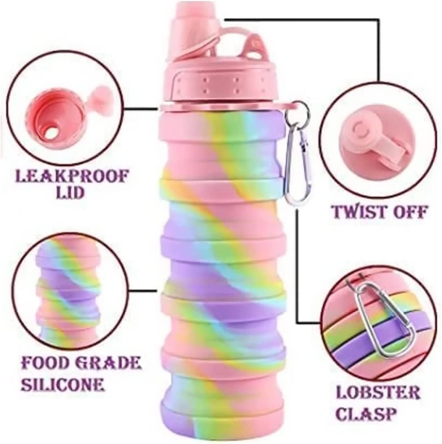 Silicone Collapsible Water Bottle for Kids (500 ml)