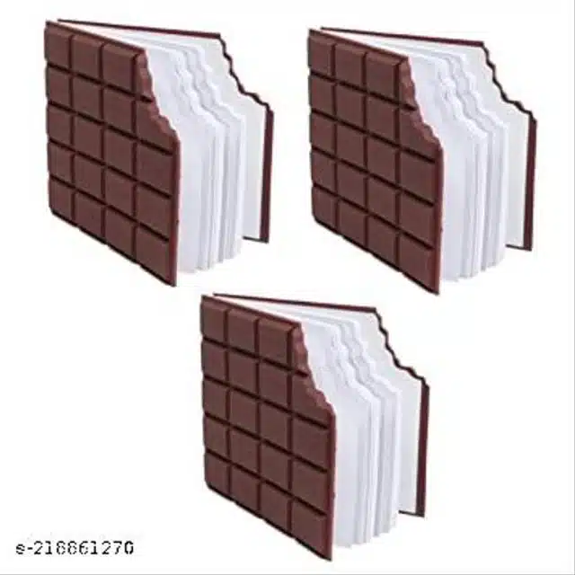 Chocolate Shaped Diary for Kids (Brown & White, Pack of 3)