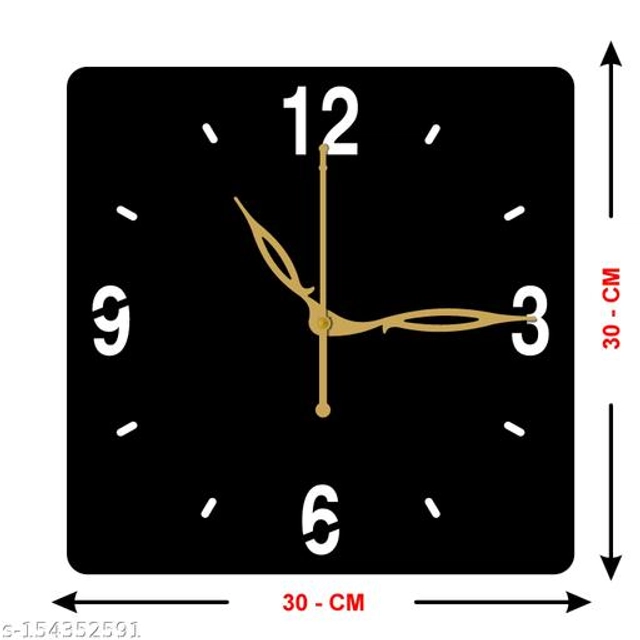 Wooden Wall Clock for Home (Black)