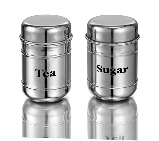 BROSKY Tea Sugar Steel Container (Pack of 2)