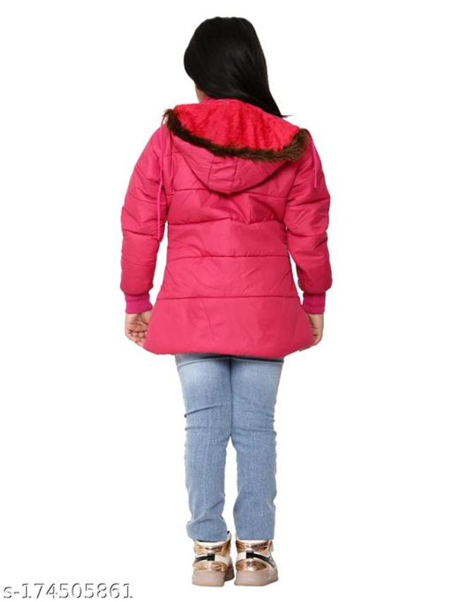 Polyester Jacket for Girls (Pink, 18-24 Months)