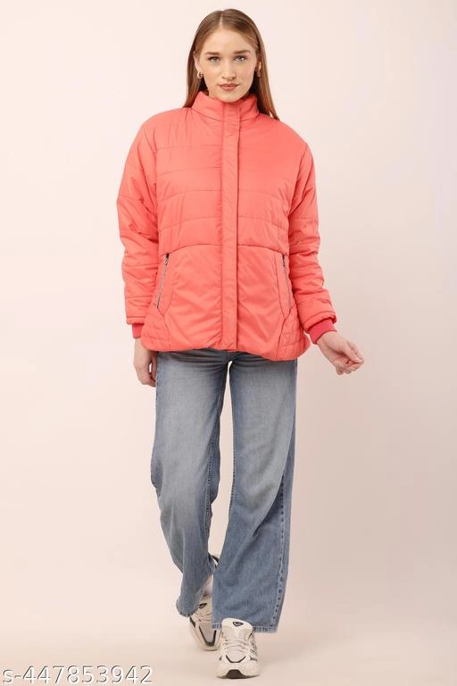 Nylon Jacket for Women (Peach, L)