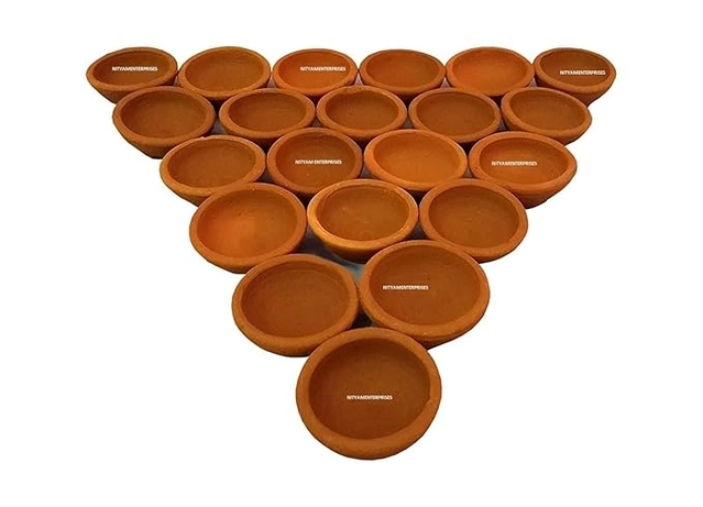 Clay Diyas for Dipawali (Brown, Pack of 100) (Multicolor, Pack of 100)