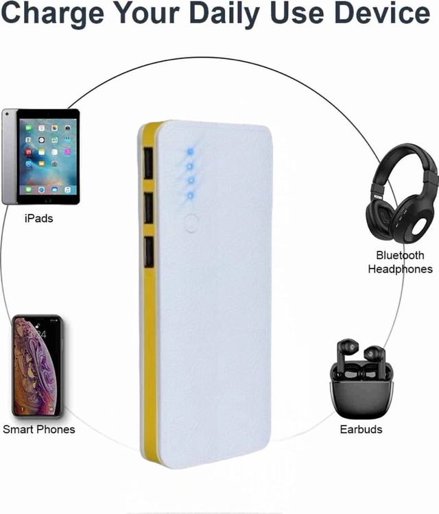 20000 mAh Power Bank (White & Yellow)