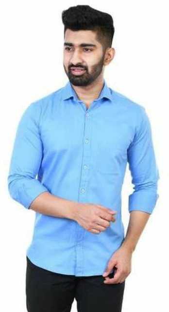 Maruti Fashion Cotton Designer Casual Solid Men's Shirt (Rama, L) (ME-11)