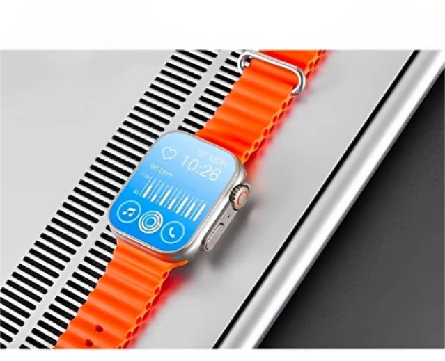 Silicone T800 Ultra Smartwatch for Men & Women (Orange)