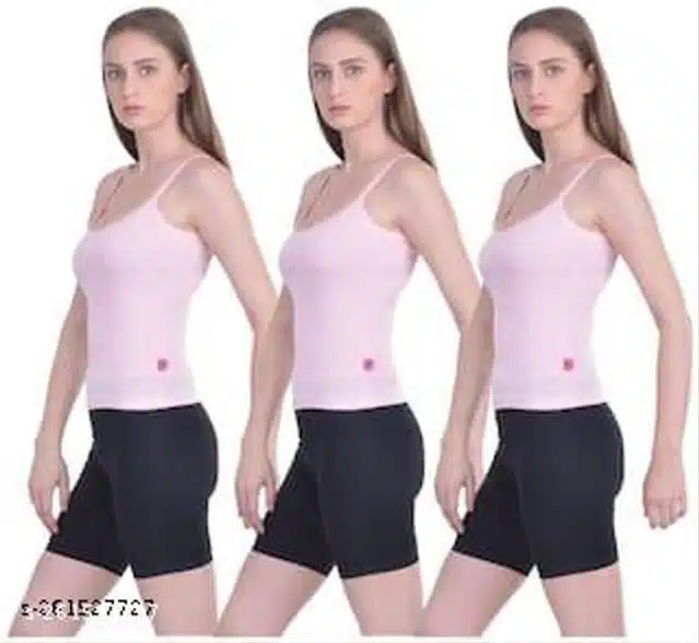 Camisoles for Women (Pink, S) (Pack of 3)