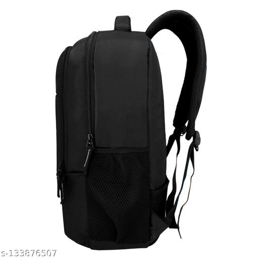 Polyester Backpack for Men & Women (Black & Grey, 35 L)