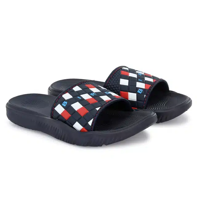 Stylish Lightweight Sliders for Men (Navy Blue, 6) (AE-171)