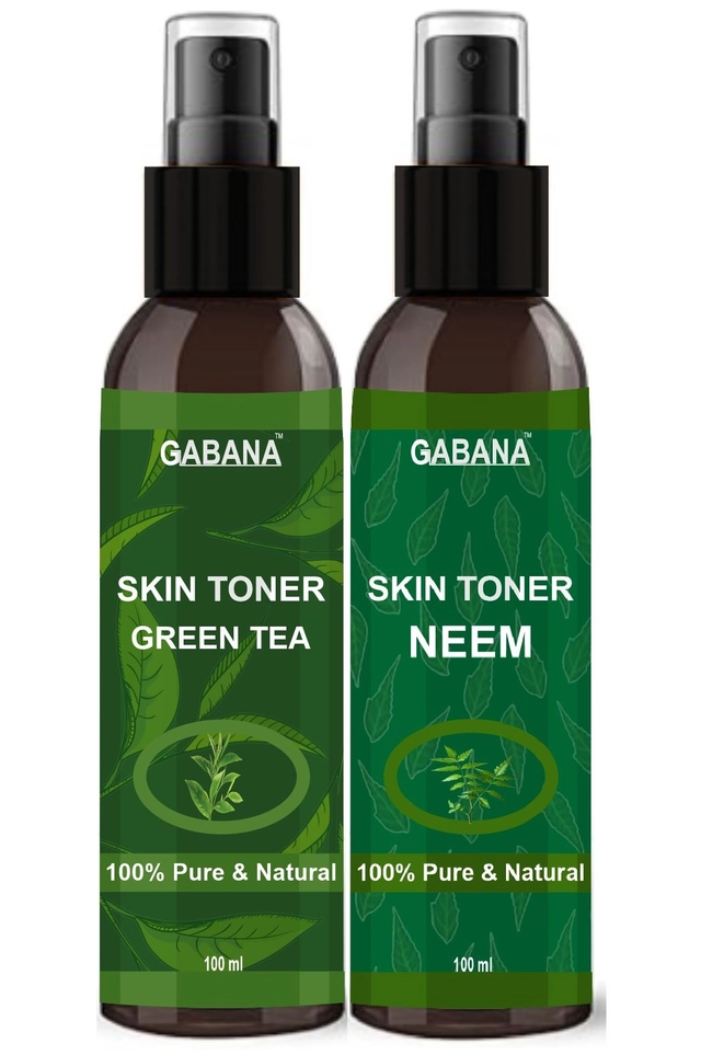 Combo of Gabana Green Tea & Neem Skin Toner Spray (100 ml, Pack of 2)