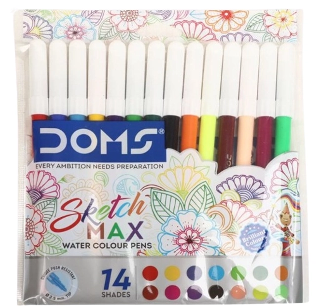 DOMS Sketch Max Colour Pens (14 Assorted shades, Set of 1)